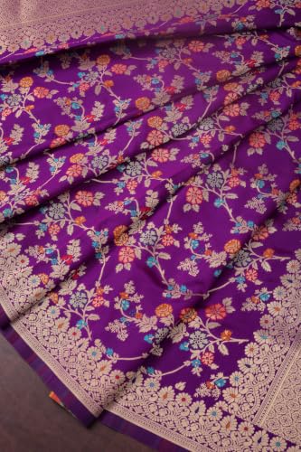 Image of DEVANGI Women's Woven Banarasi Silk Dupatta /Chunni For Women, Floral Print 1 Meter Wide and 2.3 Meter Length Printed Designer Dupatta /Chunni For Girls