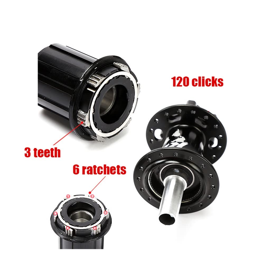 Paire De Moyeux VTT 32 Trous, Roulements Billes, Frein Disque 6 Trous (100/135mm), 7 Vitesses
