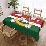Quadratische Spitze-Tischdecke mit Flagge des Maghreb, wasserabweisender Stoff, warmes und weiches Handgefühl für Esstisch, 137,2 x 182,9 cm