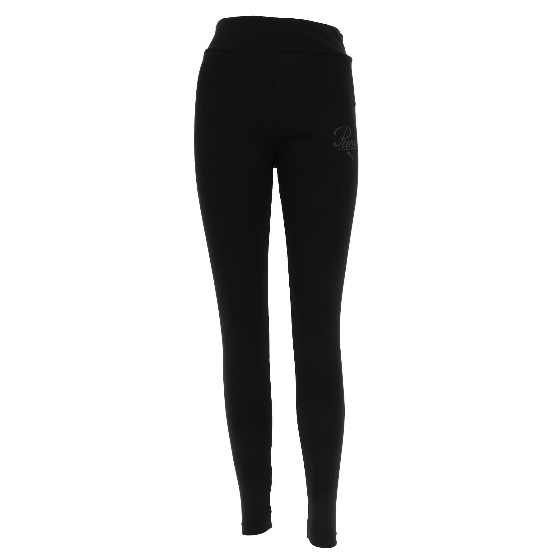 Puma Girls Noir ' Leggings Script