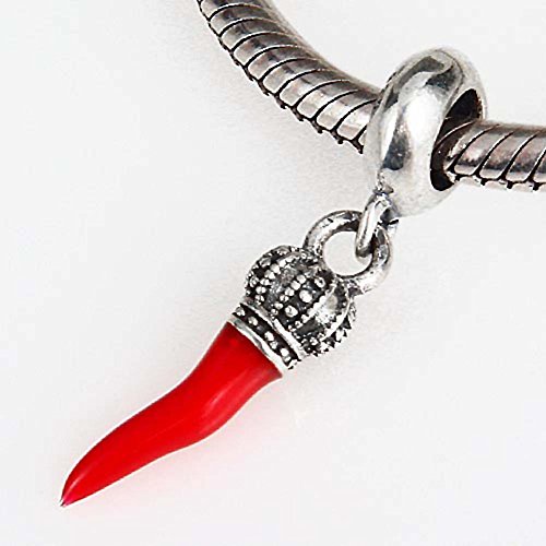 Red Horn Charm 925 Sterling Silver Crown Charm Red Pepper Charm Chilli Charm for Bracelet4