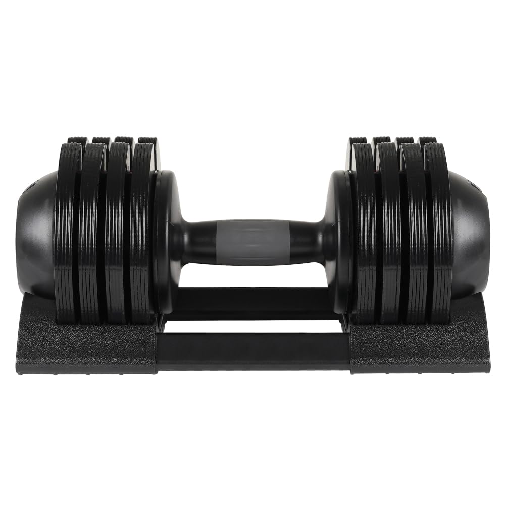 Adjustable Dumbbell Set with Rubber Coated Weights and Steel Handle for Home Gym Strength Training 3 to 52