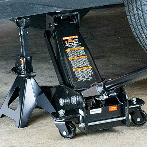 Image of Pro Lift G-4630JSCB 3 Ton Heavy Duty Floor Jack /Jack Stands and Creeper Combo - Great for Service Garage Home Uses - Black