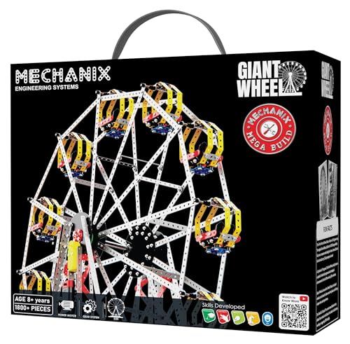 Image of Mechanix Mega Series Giant Wheel - 1800+ Piece 3 Ft Tall Motorised Ferris Wheel Building Kit | STEM /STEAM Toy for Adults, Kids 10+, Families & Seniors | Made in India | Tools & Manual Included