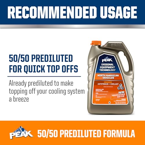 Image of PEAK OET Extended Life Orange 50 /50 Prediluted Antifreeze /Coolant for North American Vehicles, 6 Pack