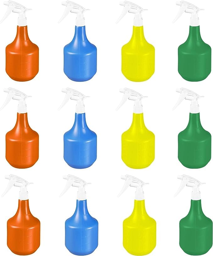 Metrox Vaporisateur de fleurs 12 pièces 1,0L Rechargeable Vaporisateur Désinfectant Nettoyant Différentes Couleurs pour le jardin, le ménage et l'industrie
