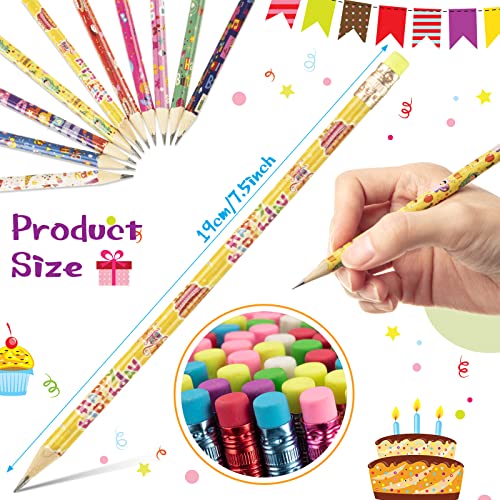 Lápices de grafito de colores Happy Birthday de 7.5 in miniatura 3