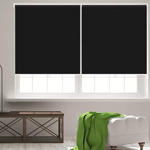 Miniatura 7 de LUCKUP Persianas enrollables opacas sin cordones para ventanas, oscurecimiento de la habitación, persianas enrollables, impermeables, con