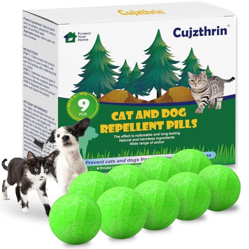Natural Peppermint Cat & Dog Repellent, 9 Pack – Plant-Based Formula, Safe for Pets & Kids, 6-Month Protection, Indoor & Outdoor Use for Yard, Garden, Furniture