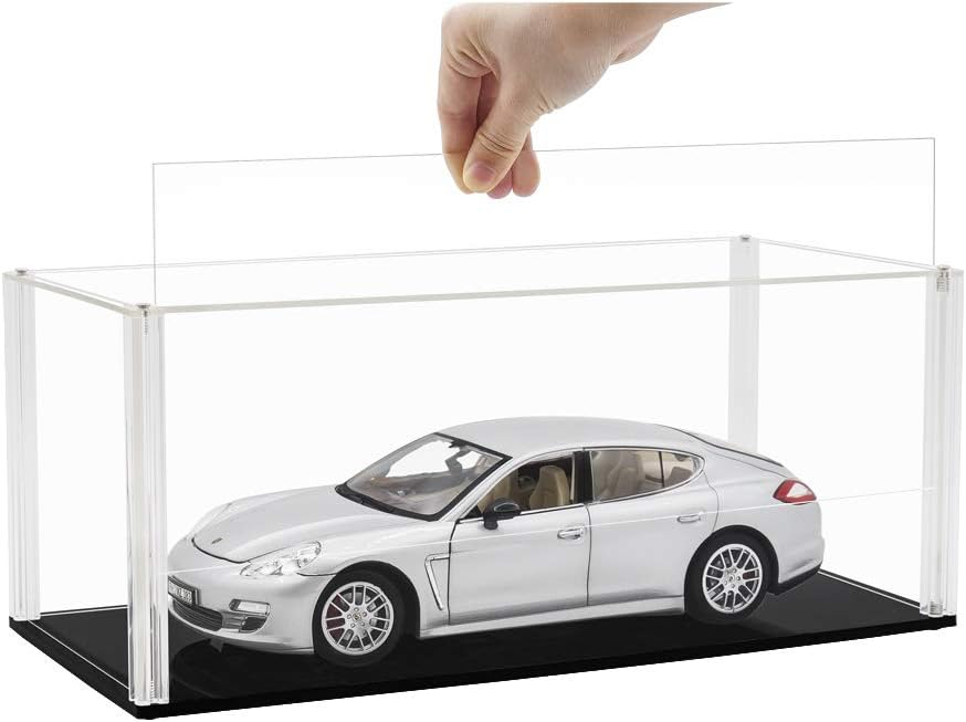 Acrylic Display Case (34 x 15 x 14 cm) for 1/18 Model Car Perspex Box for 1/35 Tank, Assembly Required