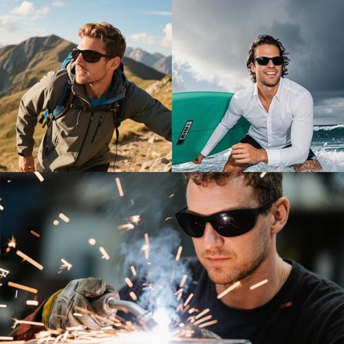 WISTON XL Z87 Sunglasses for Big Wide Heads Men Women TR90 Ultralight Wrap Around Shades UV400 Safety Glasses W87002