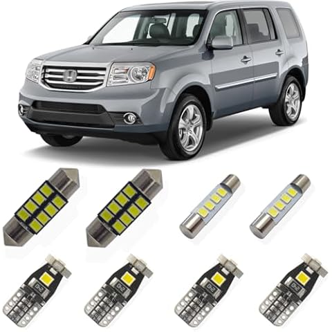 Bojer LED Interior Light Kit Package Compatible with 2009 2010 2011 2012 2013 2014 2015 Honda Pilot Super Bright 6000K White Cover