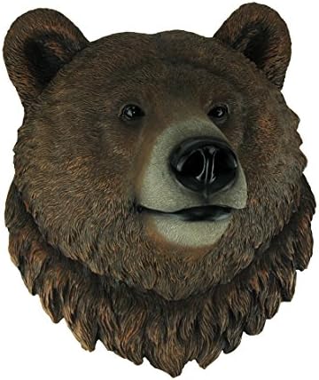 World Of Wonders Cali Grizzly Bear Head Mount Wall Statue Bust