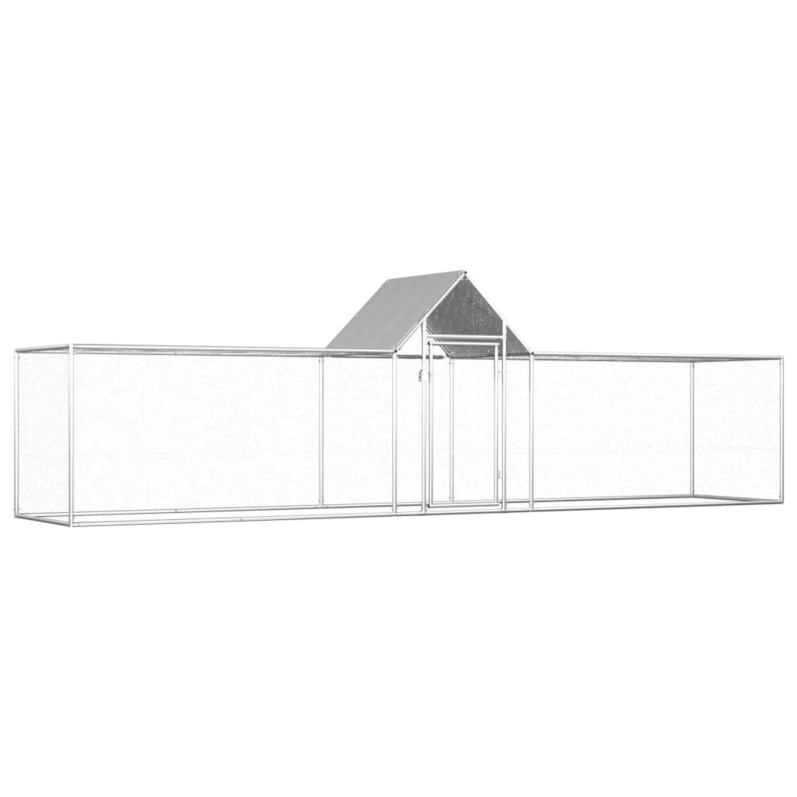 Homgoday Gallinero de acero galvanizado de 5 x 1 x 1,5 m, gallinero y corral, gallinero, jaula de aves de corral para gallinas, patos, conejos, perros, jaula de aves de corral 1477 para animales y