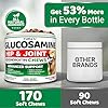 Glucosamine for Dogs - Hip and Joint Supplement for Dogs - 170 Ct - Glucosamine Chondroitin Chews - Joint Pain Relief Supplement with MSM - Advanced Health - Mobility Support - Made in USA