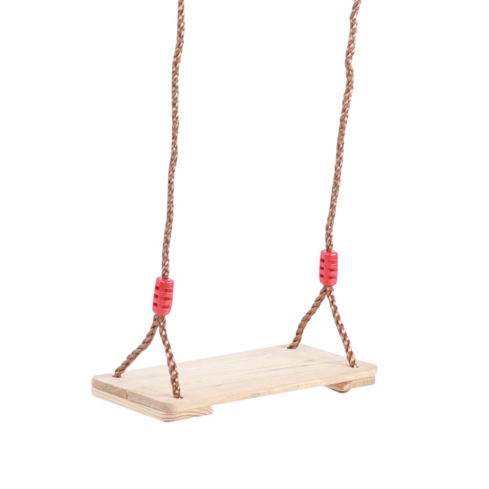 Piastra Altalena in Legno per Adulti e Bambini – Altalena in Legno di Pino con Corda da 300 Kg – Accessorio per Interni Ed Esterni (L)