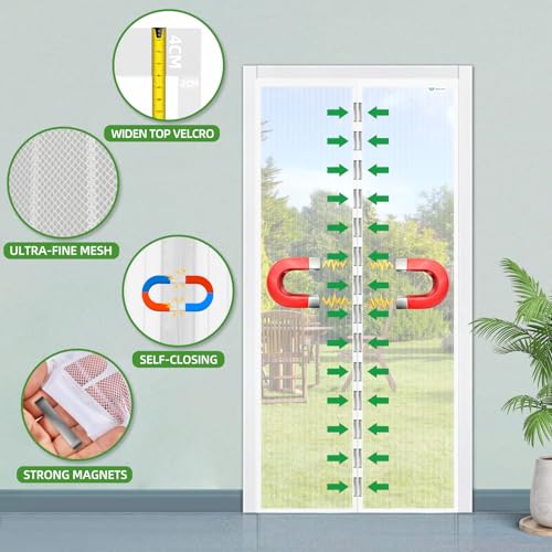 Rideau de porte antimoustique aimante avec installation facile