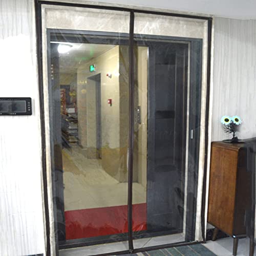 Cortina térmica magnética transparente contra el viento para puertas de patio y balcones 4