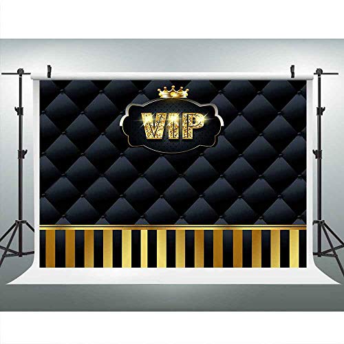 Gold VIP Hollywood Backdrops 9x6FT Black Tufted Gold Stripes Photography Backgrounds Events Step and Repeat Banner Props LUP575