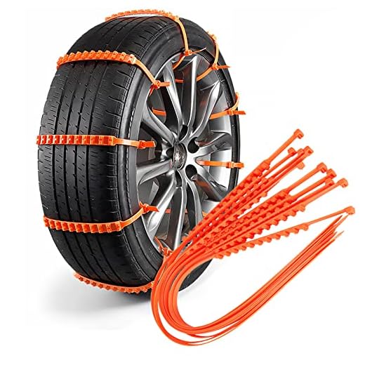 Snow Tire Chains for Car - 10 Pcs Portable Tires Traction Nylon Anti-skid Chain Belt Universal Adjustable Easy to Install Winter Emergency Accessories for Snow Ice Sand Mud Road Mountain Road Climbing
