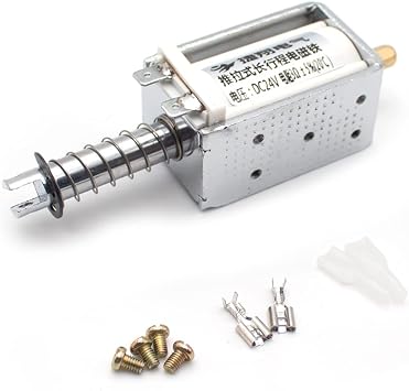 60MM/100MM Long Stroke Electromagnet Thrust 15KG Push-Pull Electromagnet DC 12V/24V Self-Reset DC 12V, 60MM Long Stroke