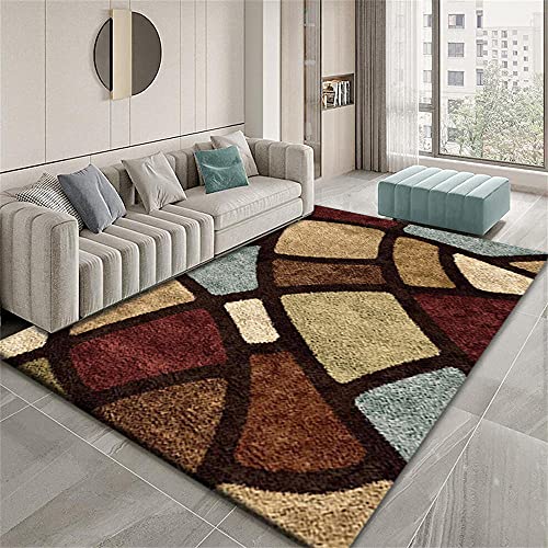Tapis doux chambre 200x300cm au graphisme géométrique abstrait moderne