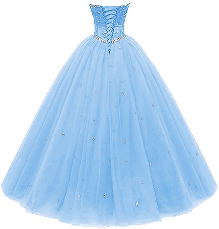 Image of Likedpage Women's Sweetheart Ball Gown Tulle Quinceanera Dresses Prom Dress