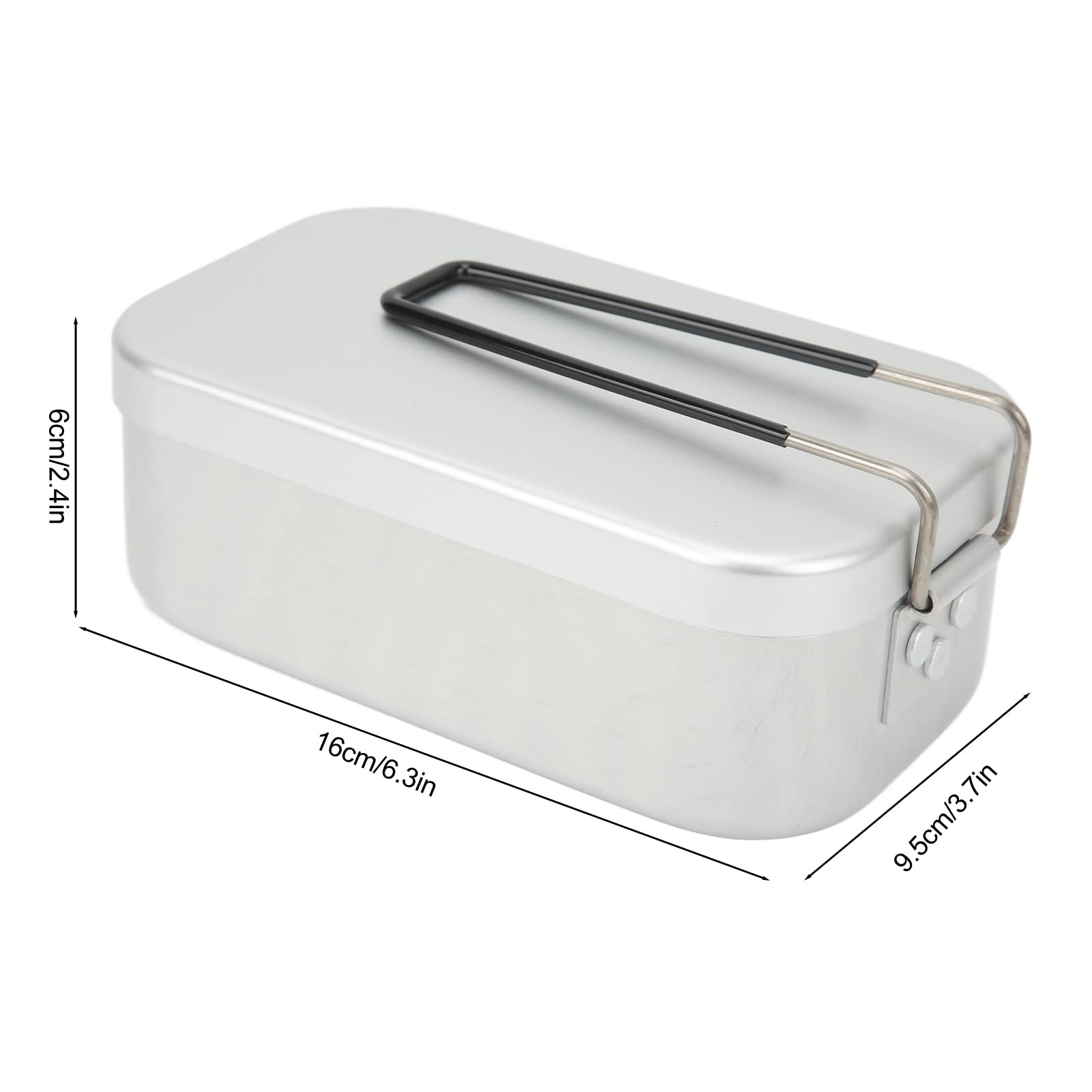 YEmirth Bento Box Set, Japanese Aluminum 304 Stainless Steel Lunch Box Outdoor Heated Lunch Box with Lid with Handle Camping Travel Cooking Food Box Bento Box