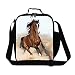 Creativebags Man and Women Lunch Shoulder Bags Boxes for Outdoors Sports Leisure Life and School Children Boys Girls Polyester 3D Horse Prints