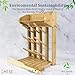 AKS B2C Bamboo Baby Bottle Drying Rack, Vertical Space Saving Kitchen Organizer, 9 Bottle Capacity, Countertop Storage Holder and Bottle Dryer with Draining Base (Comes with a Free Cleaning Brush)