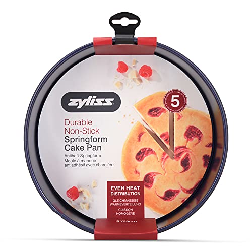 Zyliss Non-Stick Springform Cake Tin with Loose Base, 23cm/9in, PFAS Free Carbon Steel, Dark Blue, Round Baking Tin/Pan - Image 2