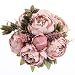 Luyue Vintage Artificial Peony Silk Flowers Bouquet Home Wedding Decoration (Spring Cameo Brown)