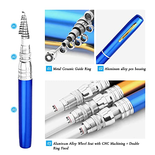 image for Lixada Pen Fishing Rod Reel Combo Set Premium Mini Pocket Collapsible 
