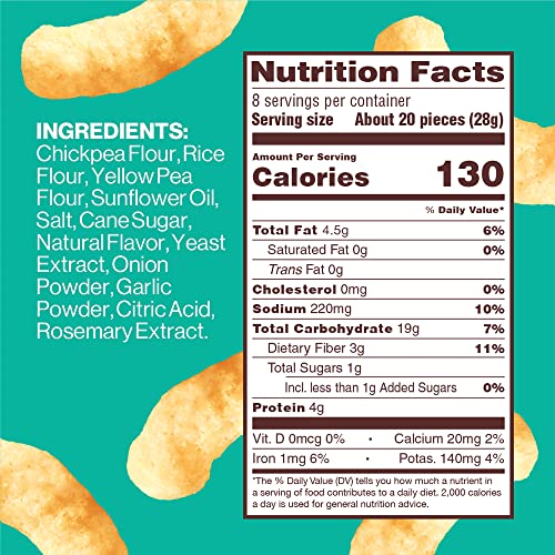 Image of HIPPEAS Chickpea Puffs, Groovy White Cheddar, Gluten Free Snacks, Dairy Free, Vegan, 8oz Bag, 3g Protein, 2g Fiber, Crunchy, Nutritious, Baked Plant Protein Snack, Non-GMO, Kosher (Pack of 2)