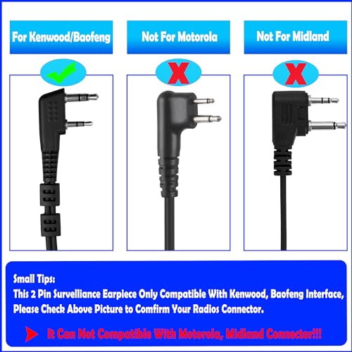 Image of SAMCOM SM007 Acoustic Tube Earpiece 2-Pin K Plug for FPCN10A FPCN30A, 1 Pcs | Noise-isolating Earpiece, Radios Communication Headset for security guard, event staff, crowd control