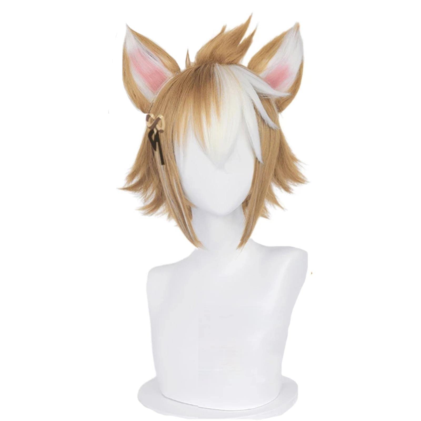 Perruque Gorou Genshin Impact Résistante à la Chaleur Brun 35cm