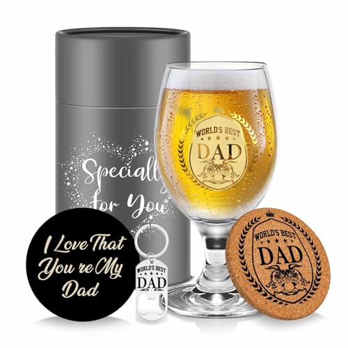 Regali di Compleanno per Papa Bicchiere Birra Personalizzato,Bicchieri Da Birra Regalo Uomo,Regali di Compleanno Personalizzati per la Festa del Papà,Regali di Natale,Regali di Papà da Figlia,Figlio