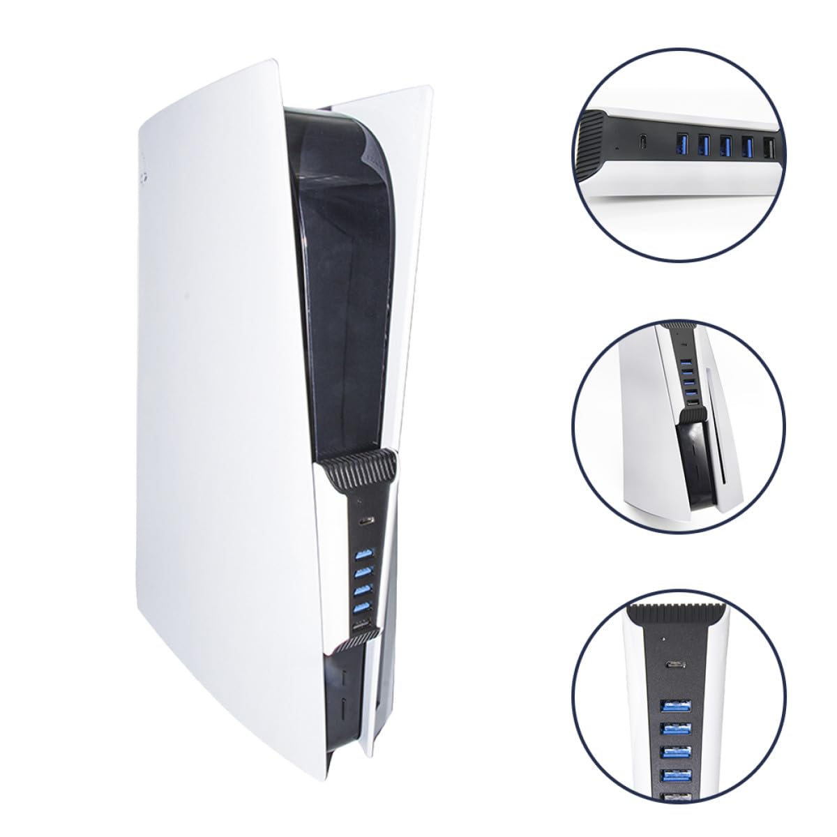 OSALADI 3 Pz Estensore Usb Adattatore Usb c Stazione Di Aggancio Del Monitor c Splitter Dati e Alimentazione Hub Porta Per Laptop Hub Per Cinque Consolare Bianca Addominali