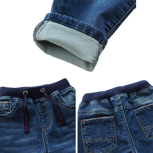 Boy's Elasticated Waist Jeans Casual Stretchy Straight Leg Cotton Denim Pants Age 1-12 Years4