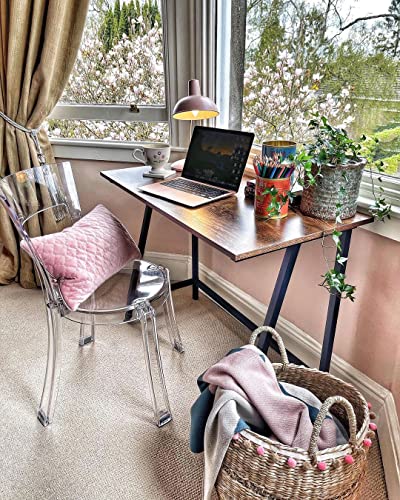VASAGLE Schreibtisch, Computertisch, Platzsparend, Einfacher Aufbau, Industrie-Design, LWD40X, Legierter Stahl, Vintagebraun-Schwarz, 100 x 50 x 75 cm (L x B x H)