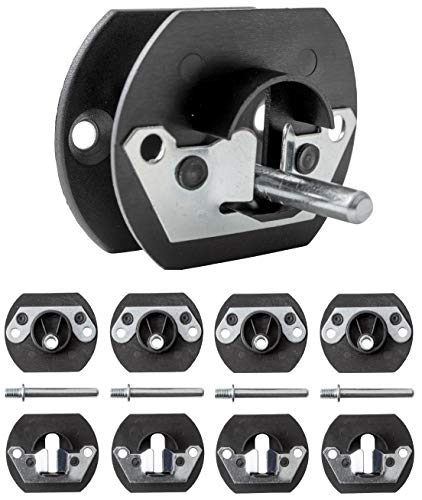 Juego de 4 conectores para sofá modulares con enchufe de metal, 70 mm, color negro
