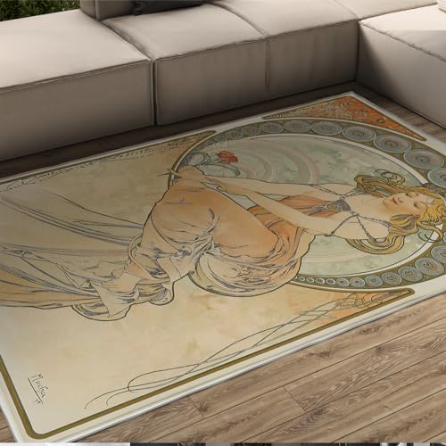 Tapis Alphonse Mucha grand format 90x150cm tapis de sol esthétique