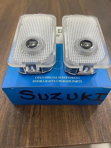 OE Grade Car Door LED Logo Projector Lights – Plug & Play Ghost Shadow Light, Entry Courtesy Lamp – Special Interior Door Projector Lights for Suzuki Cars, Set of 2