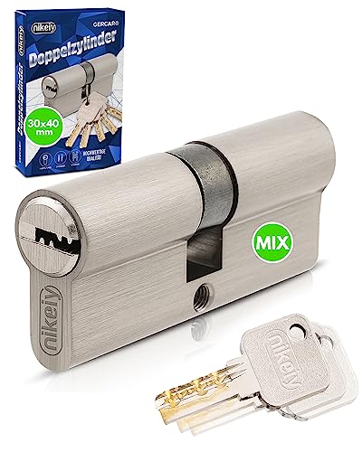 GERCAR Cilindro de perfil Pro Mix DIY MIX 30/40 de cierre, combinable según se desee, cerradura cilíndrica de 70 mm A: 30 B: 40, montar con una llave