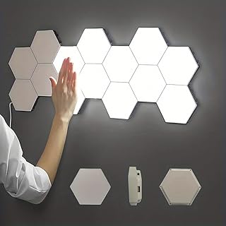 Hexagon Lights, Minimalist White Touch Night Light, Center Touch-Sensiti...