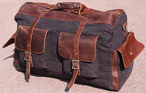 IBLUE Travel Duffel Bags For Men Women Waterproof Canvas Outdoor Sport Handbag With Wet Pocket Shoulder Strap, D1094 (A1, 21in)2