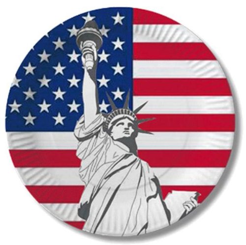 Assiettes en carton USA Ø 23 cm 10 pcs.