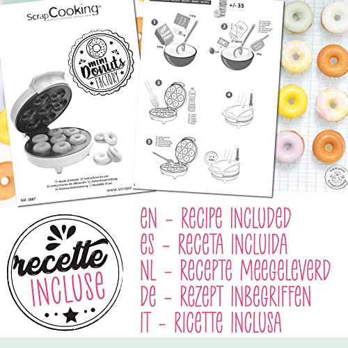 Machine à petits donuts Scrap Cooking 3887 verte avec plaque anti-adhérente pour mini beignets