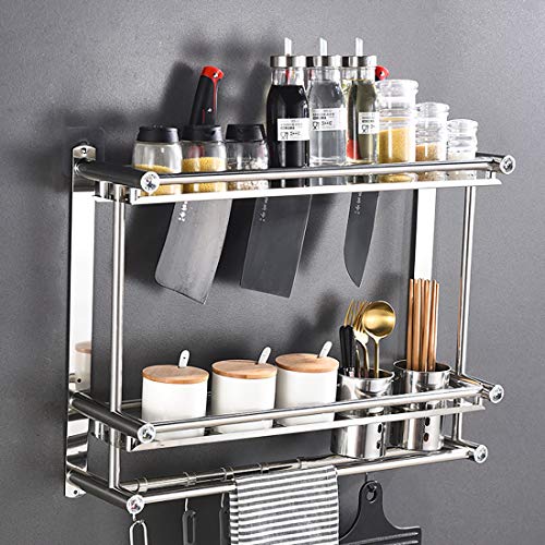image for LUEXBOX Wall Mount Spice Rack, Kitchen Shelf Organizer Spice Rack Wall