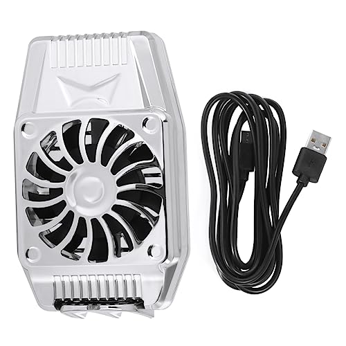 Happyyami Creative Mute Phone Cooler Semiconductor Mobile Phone Cooling Fan with Heat Sink for Gaming Lightweight Portable Silver Design for Heat Dissipation